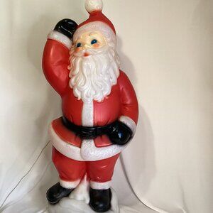 Vintage 40” Blow Mold Santa Claus – Retro Light-Up Holiday Decor
